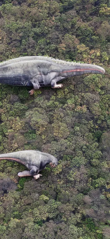 Prompt: “ a aerial photo of tyrannosaurus, side shot, by shunji dodo, 8 k resolution, high quality ”