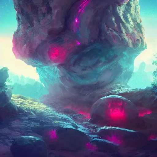 Prompt: magical rock with glowing runes, fantasy digital art, overdetailed art, 4k, hd, trending on artstation