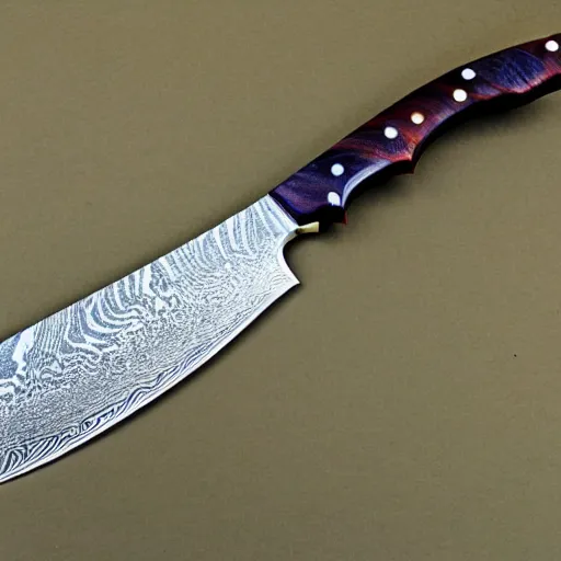Prompt: Damascus steel knife