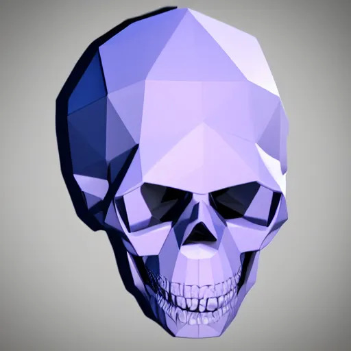 Image similar to 3d low-poly model skull