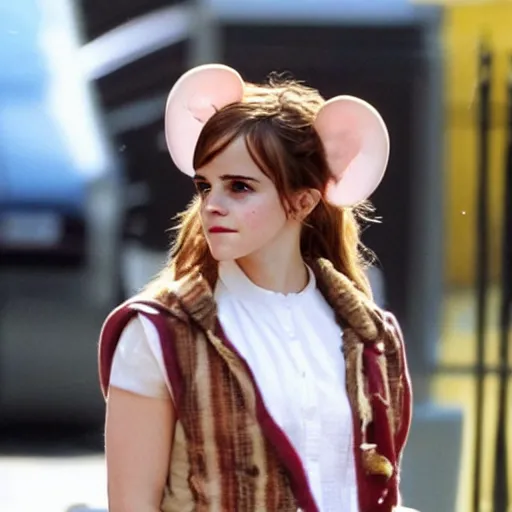 Prompt: Emma Watson as a mouse