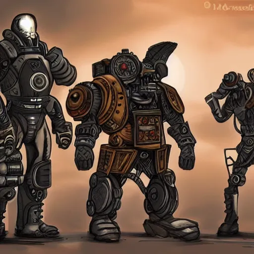 Image similar to steampunk brotherhood of steel