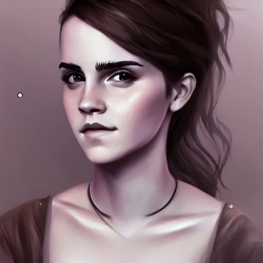 Image similar to Character Portrait of Emma Watson, Charlie Bowater art style, digital, fantasy, portrait,