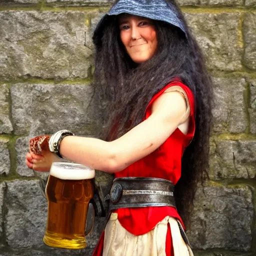 Image similar to photo of a beer maiden warrior