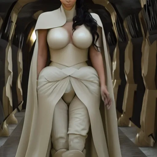 Prompt: kim kardashian as princess padme in star wars episode 3, 8k resolution, full HD, cinematic lighting, award winning, anatomically correct