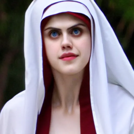 Prompt: alexandra daddario as a nun