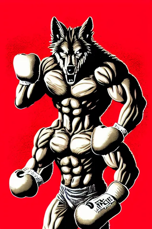 Prompt: extreme long shot. 8 bit nes graphics. antropomorphic muscular masculine wolf. kickboxer fighter, in shorts. wolf head. angry. fine details, very sharp, art from nes game cartridge, 8 0's, vhs artefacts, vaporwave style, marc simonetti and hermann nitsch and anish kapoor.