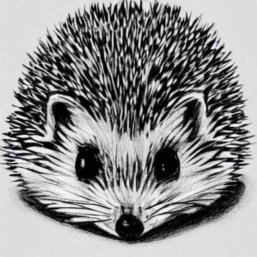 Image similar to happy hedgehog pencil sketch