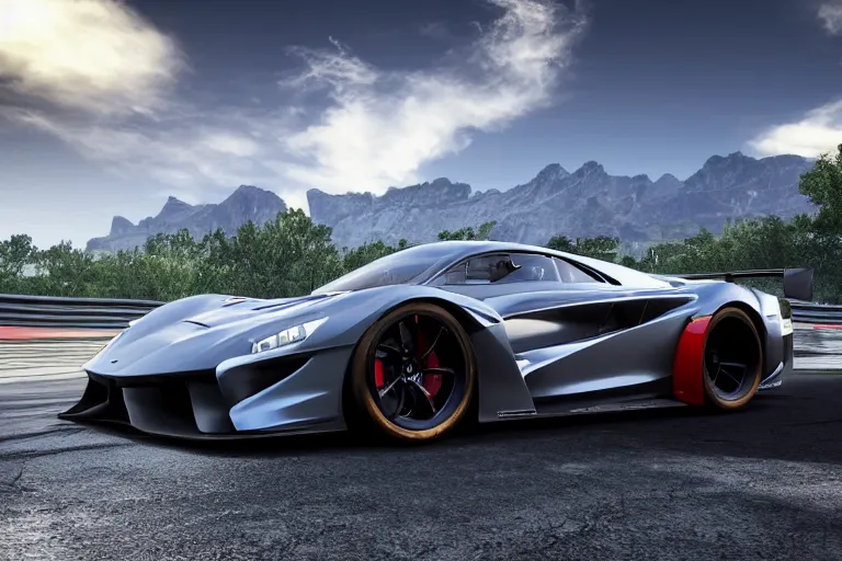 Image similar to photo wallpaper sport car gran turismo 7 forza horizon need for speed fast and furious 5 unreal engine supercar hypercar game concept car octane render, 4 khd 2 0 2 2 3 d cgi rtx style chrome reflexion global illumination ray tracing hdr arstation pixar and disney unreal