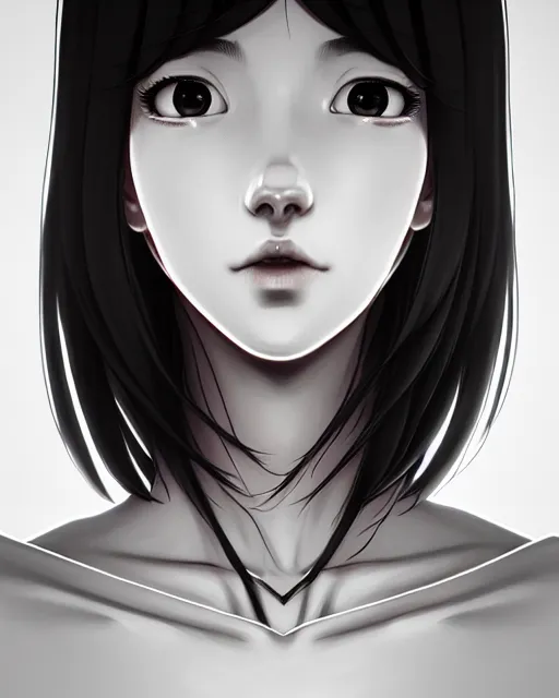 Image similar to full very close up neck shot of a beautiful skinny choir girl, in tshirt, anonymous, faceless, by saruei and guweiz and ilya kuvshinov, digital art, highly detailed, intricate, sharp focus, trending on artstation hq, deviantart, pinterest, unreal engine 5, 4 k uhd image