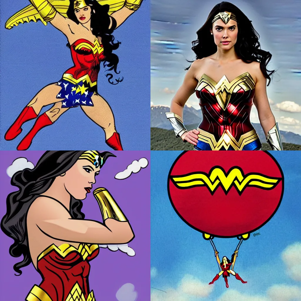 Prompt: Wonder Woman as a blimp