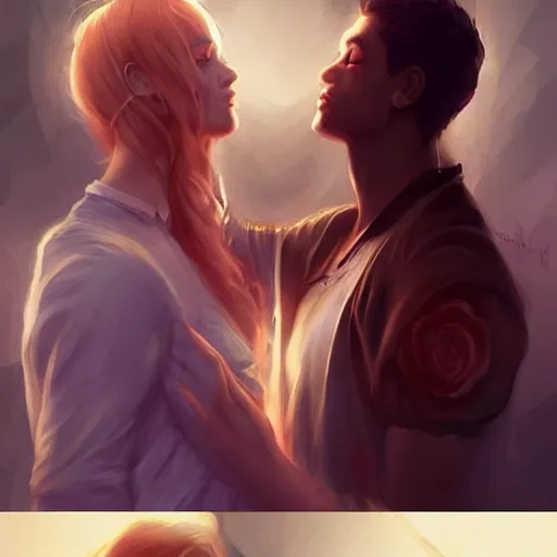 Image similar to both the guy jintu and the girl munmi dies and goes to hell where the god of death grants them a second chance to live on earth for seven days. at the end of one week, they must decide who gets to live ; art by charlie bowater and artgerm