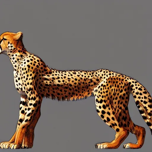 Image similar to cheetah flexing, muscular, high resolution, award winning, artstation, concept art,