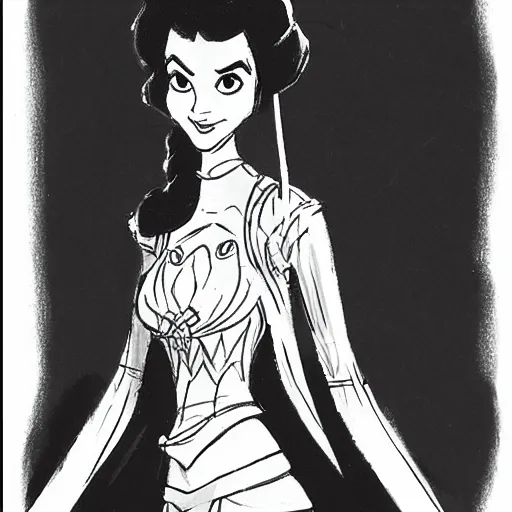 Image similar to milt kahl sketch of victoria justice as princess padme from star wars episode 3