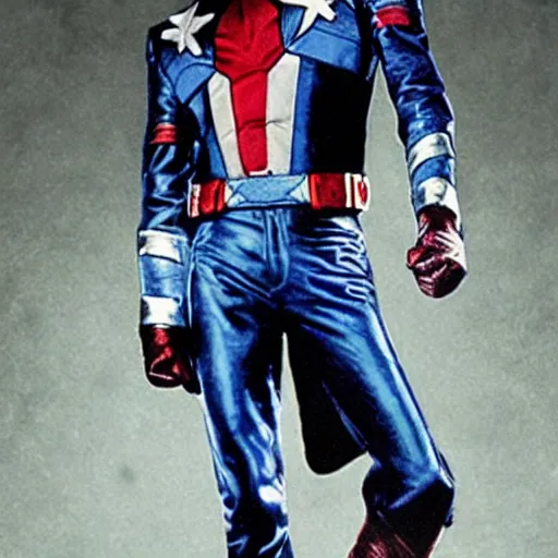 Prompt: michael jackson as captain america