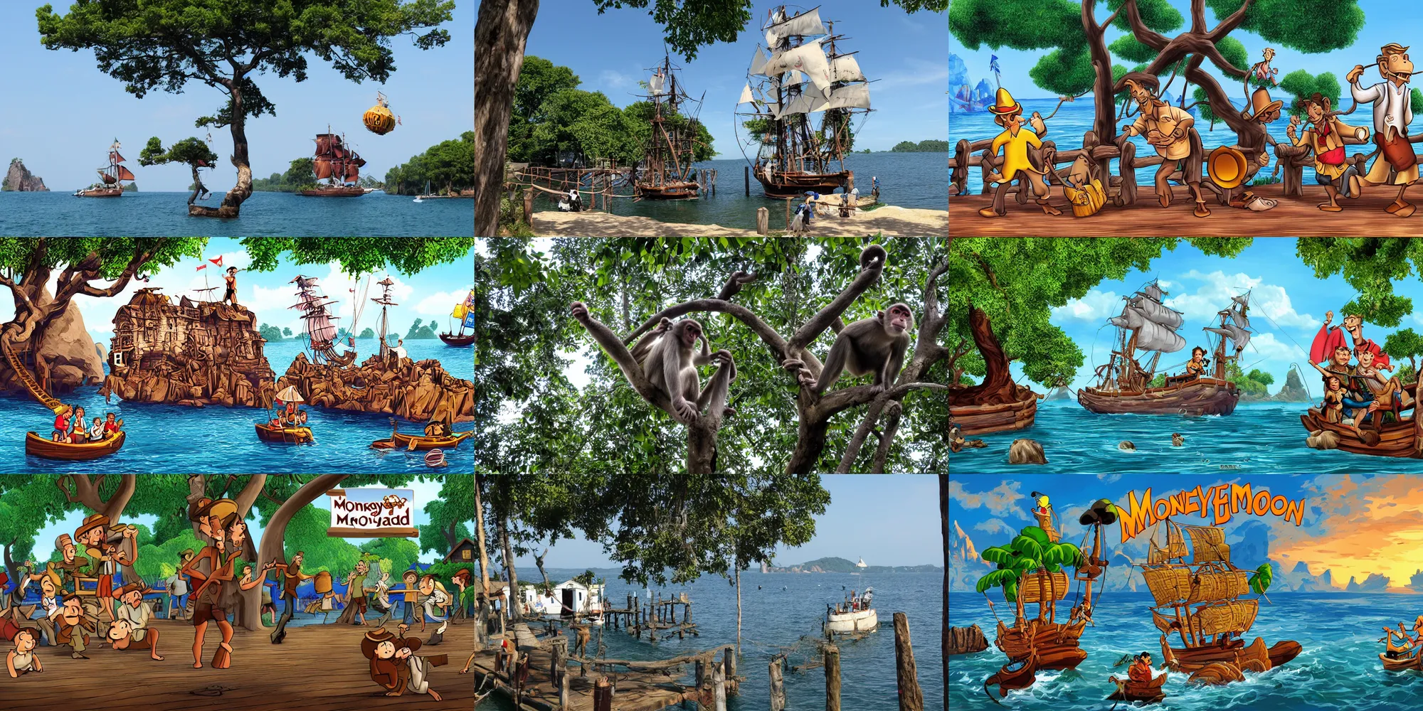 Prompt: monkey island