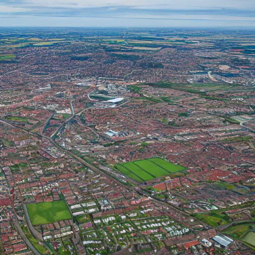 Prompt: photo of Doncaster from above