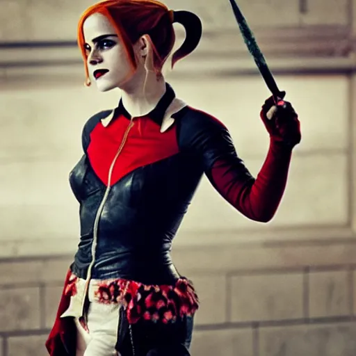 Image similar to emma watson as harley quinn