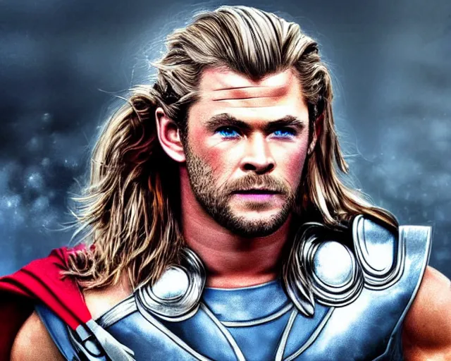 Image similar to chris hemsworth as a thor drag queen, digital art, amazing detail