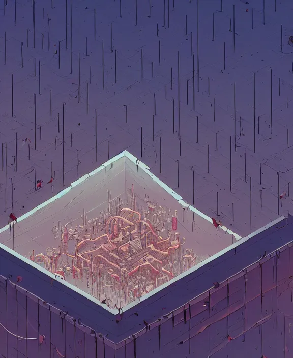 Image similar to an simplicity, minimalist building made of bloody viscera and organs, crowds of people, by dan mumford, yusuke murata, makoto shinkai, ross tran, cosmic, heavenly, god rays, cinematic, unreal engine, cel shaded, featured on artstation, pixiv