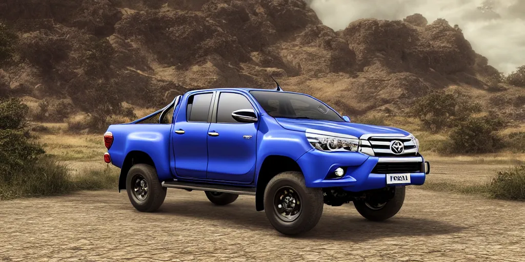 Prompt: toyota hilux, unreal 5, hyperrealistic, realistic, photorealistic, dynamic lighting, highly detailed, cinematic landscape, studio landscape, studio lighting