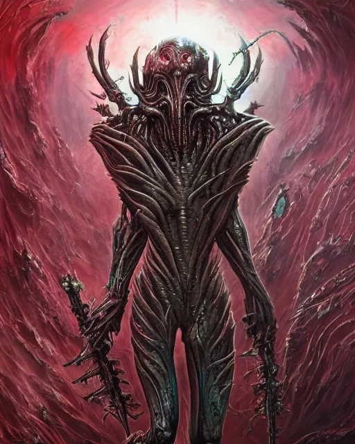 Prompt: bloody fleshmetal cyborg daemonhost, by antonio j. manzanedo, giger, alex grey, android jones, wayne barlowe, philippe druillet, raymond swanland, cyril rolando, josephine wall, harumi hironaka, trending on artstation