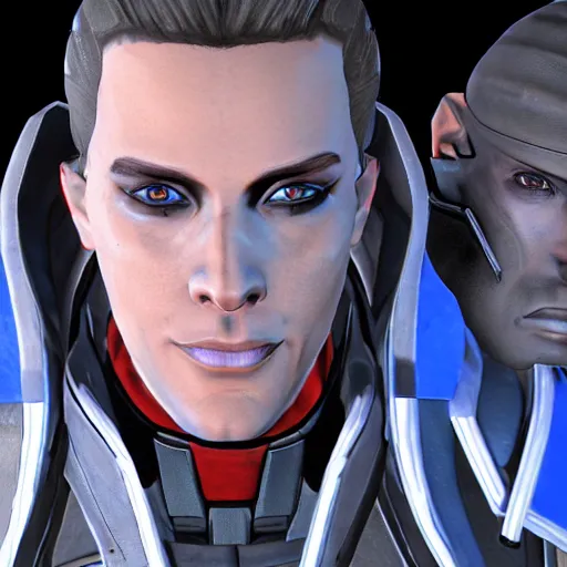 Prompt: commander shepard and garrus huggin and kissing each other 4 k unreal engine