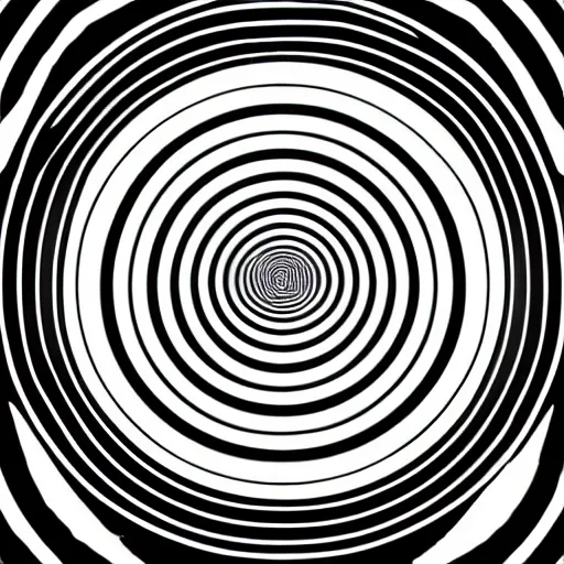 Prompt: real optical illusion, circles, squares, lines, black and white, illusion, mind, electronic