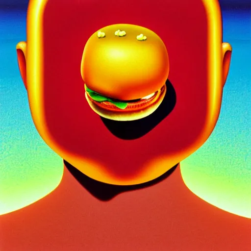 Prompt: burger by shusei nagaoka kaws, boris vallejo, airbrush on canvas, pastel colours, cell - shaded, 8 k