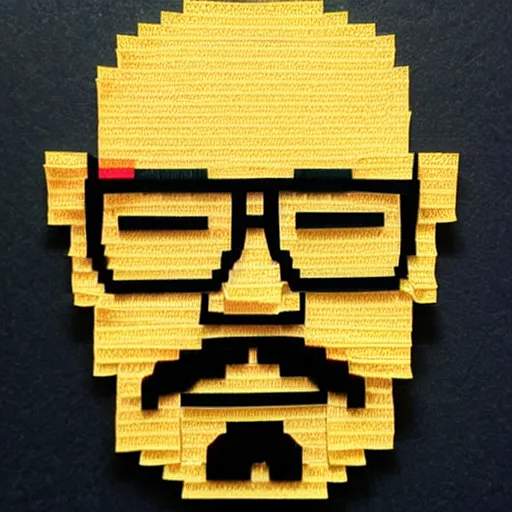 Image similar to walter white, made with sticky notes