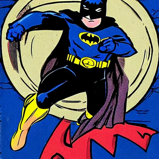 Prompt: A hamster dressed as batman, moonlight, vintage comic book style