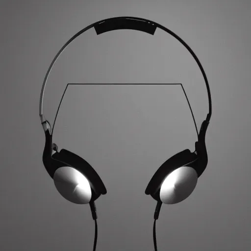 Image similar to a rendering of futuristic headphones in the shape of triangles