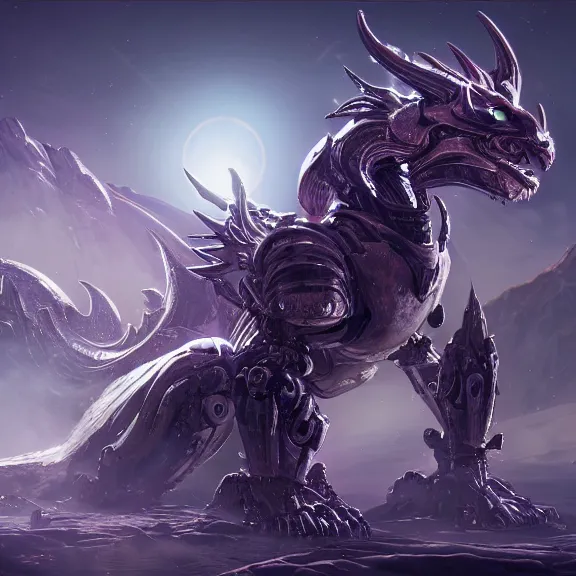 Image similar to extremely detailed ground shot of a giant beautiful stunning goddess 1000 meter tall, that's a anthropomorphic hot robot mecha female dragon, silver sharp streamlined armor, detailed head, sharp claws, glowing Purple LED eyes, sitting elegantly om a mountain, behind a tiny village the size of her foot, micro pov, dragon art, warframe fanart, Destiny fanart, macro art, giantess art, furry art, furaffinity, high quality 3D realism, DeviantArt, Eka's Portal, HD