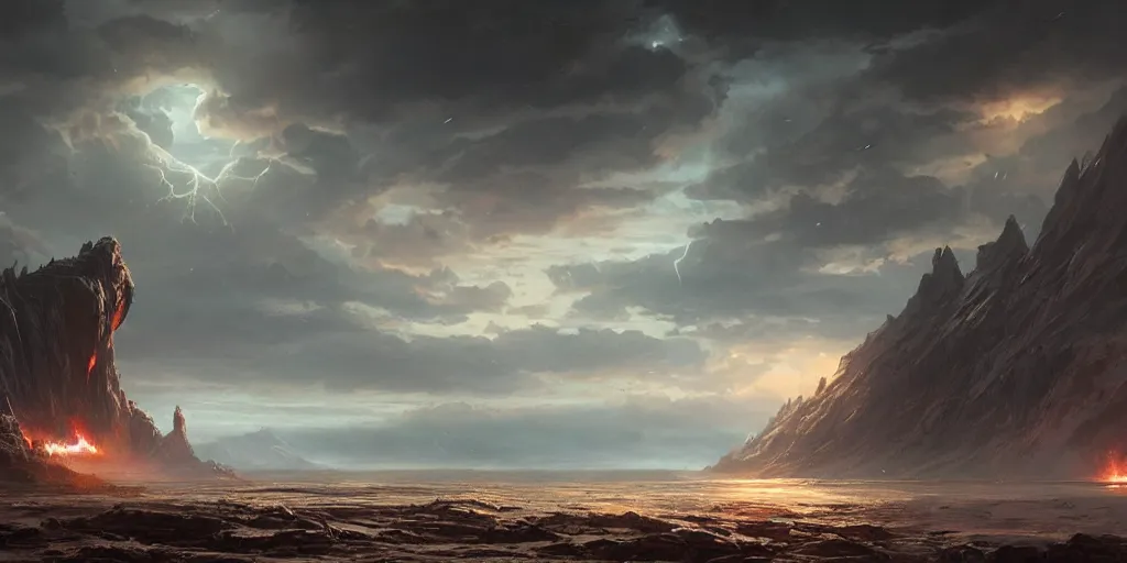 Image similar to the end of the world, epic landscape, cinematic by greg rutkowski, dylan cole and wlop