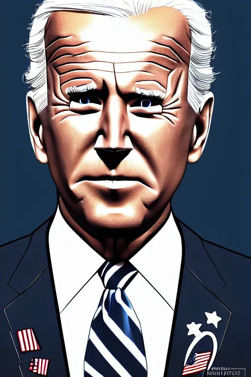 Image similar to joe biden donald trump hybrid, highly detailed, digital art, sharp focus, trending on art station, anime art style