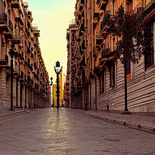 Image similar to madrid empty streets by antonio lopez garcia