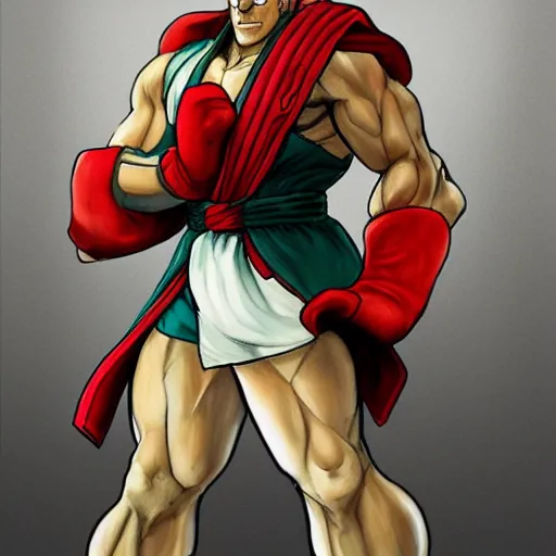 Prompt: Next streetfighter character as drawn by Akiman