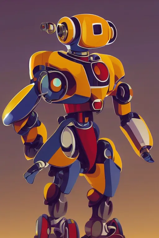 Image similar to metabots medabots medarotto medarot robot minimalist comics, behance hd by jesper ejsing, by rhads, makoto shinkai and lois van baarle, ilya kuvshinov, rossdraws global illumination ray tracing hdr radiating a glowing aura