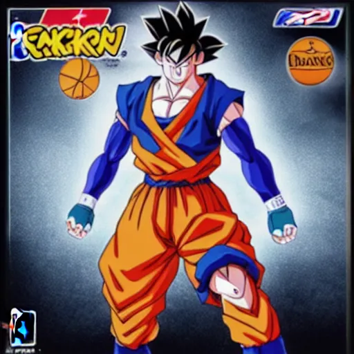 Prompt: still of goku in nba 2 k