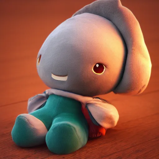 Image similar to cute fumo plush of a boy who is the prince of a small gothic castle, lens flare, vray