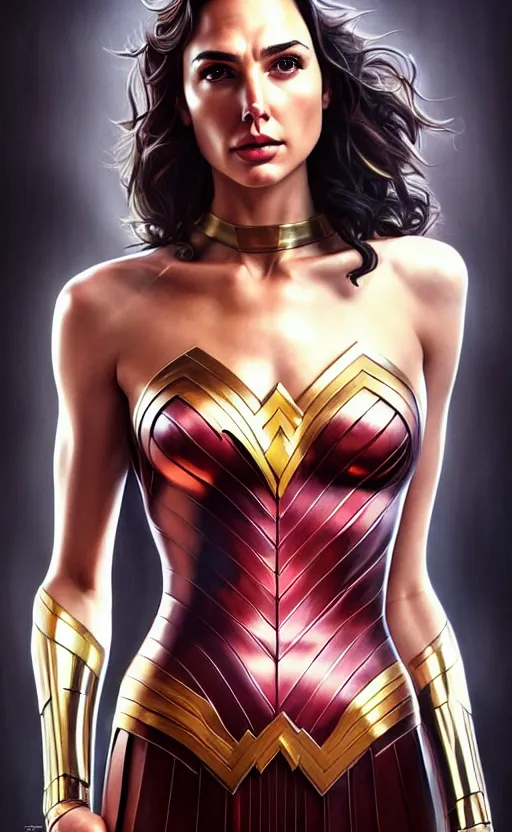 Prompt: full length photo of a gorgeous gal gadot in the style of stefan kostic, realistic, sharp focus, 8k high definition, insanely detailed, intricate, elegant, art by stanley lau and artgerm