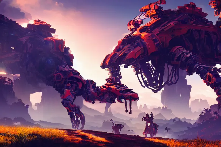 Image similar to scorcher machine mecanical creature robot of horizon forbidden west horizon zero dawn bioluminiscence global illumination ray tracing hdr fanart arstation by ian pesty and alena aenami artworks in 4 k