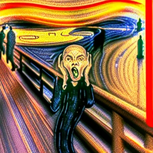 Prompt: the scream 3 d render