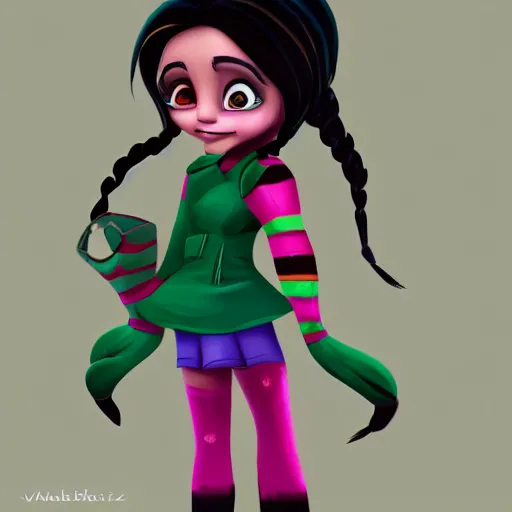 Image similar to Realistic version of Vanellope von Schweetz, high quality digital art