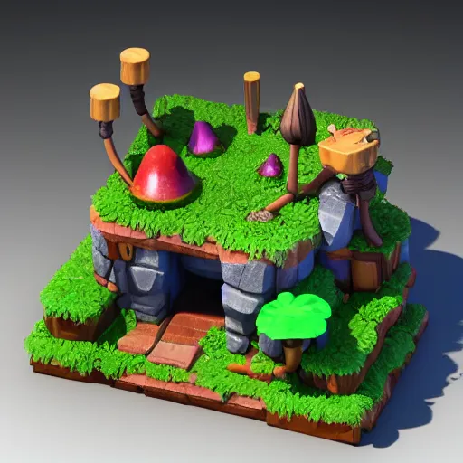 Prompt: a clash royale model of a fungal prison