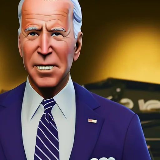 Prompt: Joe Biden in fortnite, high quality, 3d render, octane render, highly detailed, pose