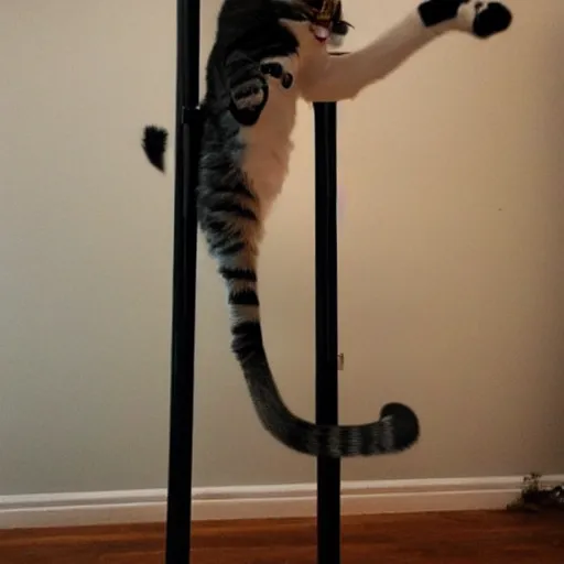 Prompt: poledancing cat