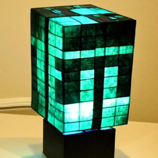 Prompt: a minecraft obsidian lavalamp