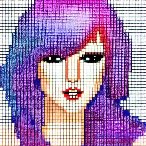 Image similar to 8 - bit pixel art of taylor swift, artstation, cute