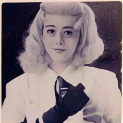 Image similar to elon musk crossdressing in seifuku, extremely detailed vintage photo